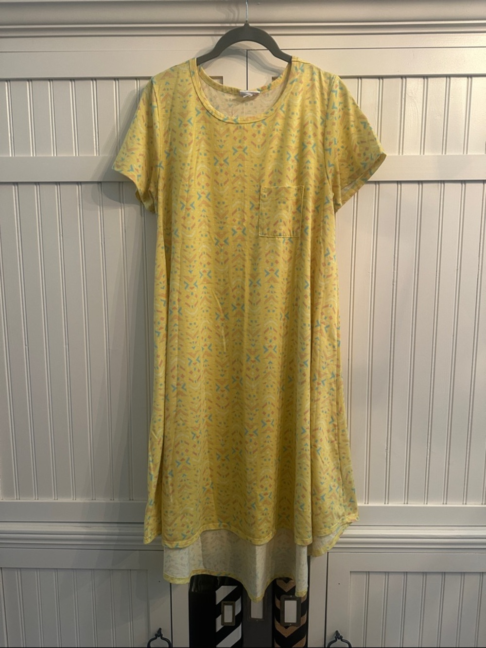LuLaRoe Yellow Patterned Dress M
